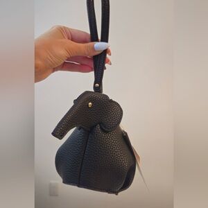Black Elephant-Shaped Vegan Leather Bag